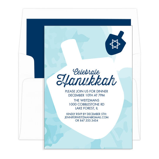 Floating Dreidel Invitations